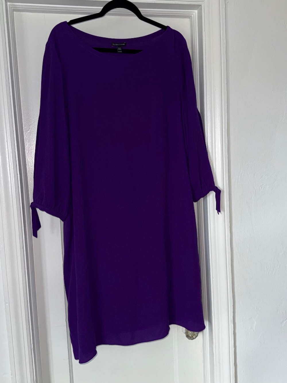 Eileen Fisher 100% Silk Bateau Neckline Tunic Dress - XL / Deep Purple